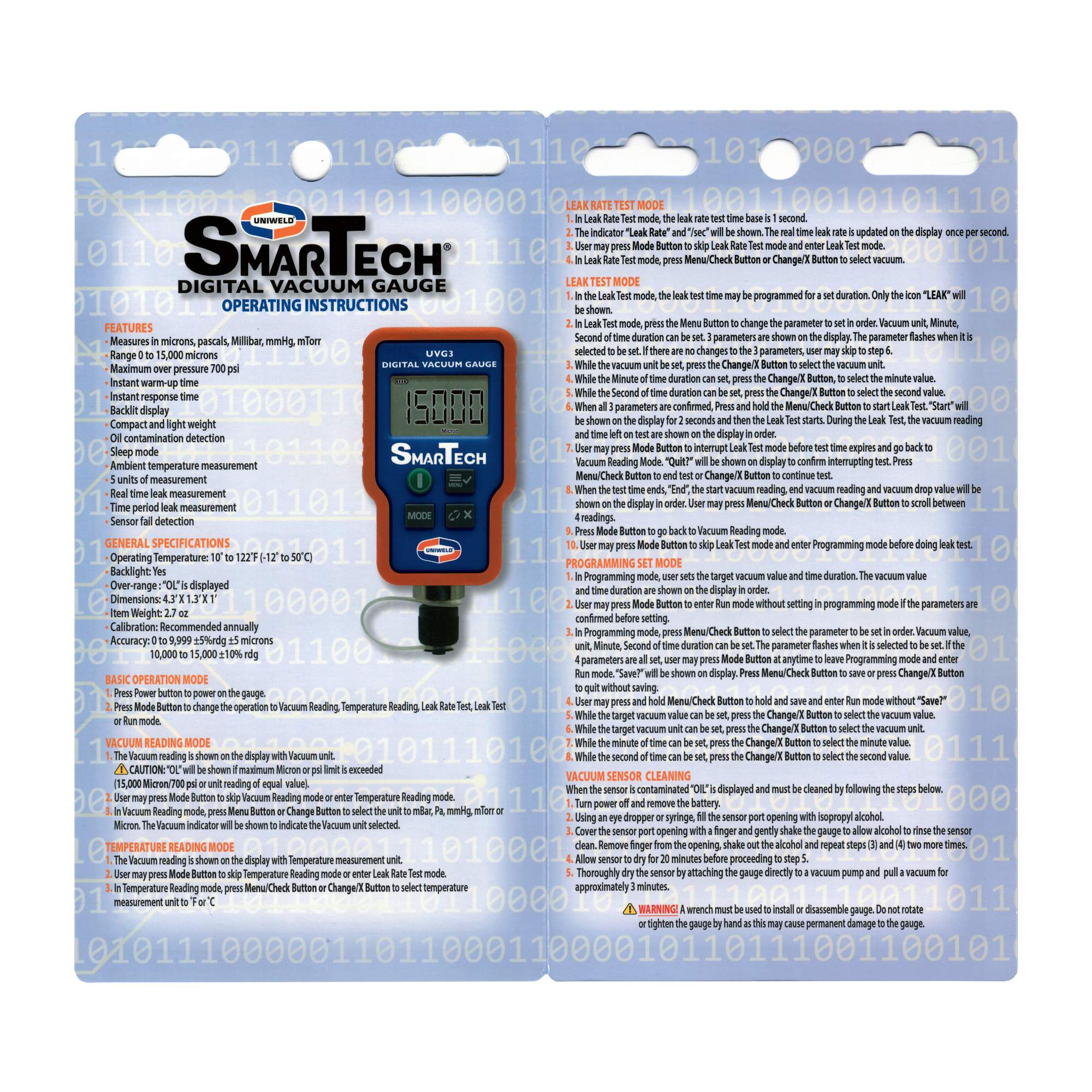 Uniweld UVG3 SmarTech® Digital Vacuum Gauge - Edmondson Supply
