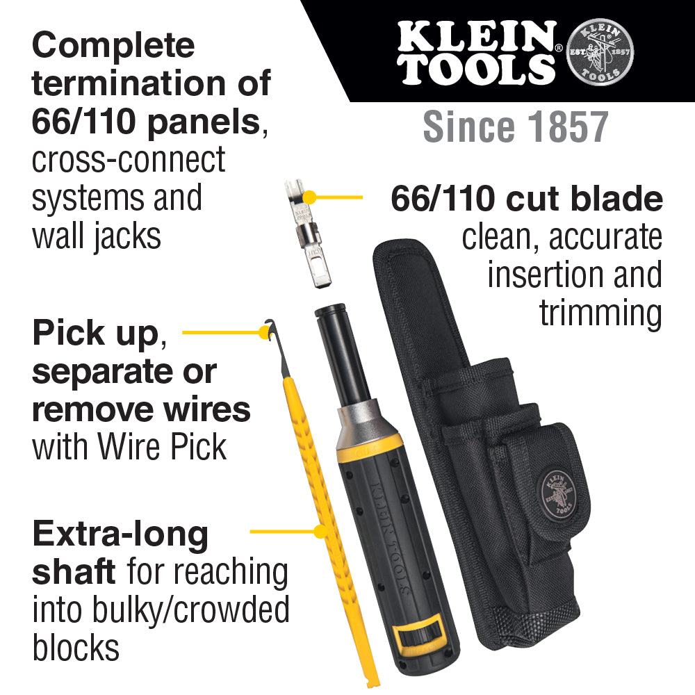 Klein Tools VDV427-822 Impact Punchdown Tool Kit, Cushion-Grip, 4-Piece - Edmondson Supply