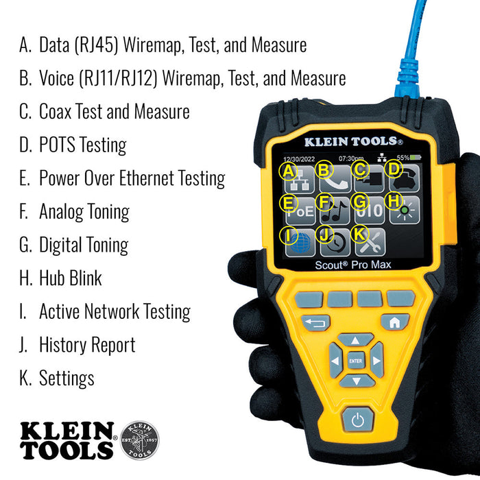 Klein Tools VDV501-770 Scout® Pro Max Network Cable Tester With Remote Set - Edmondson Supply