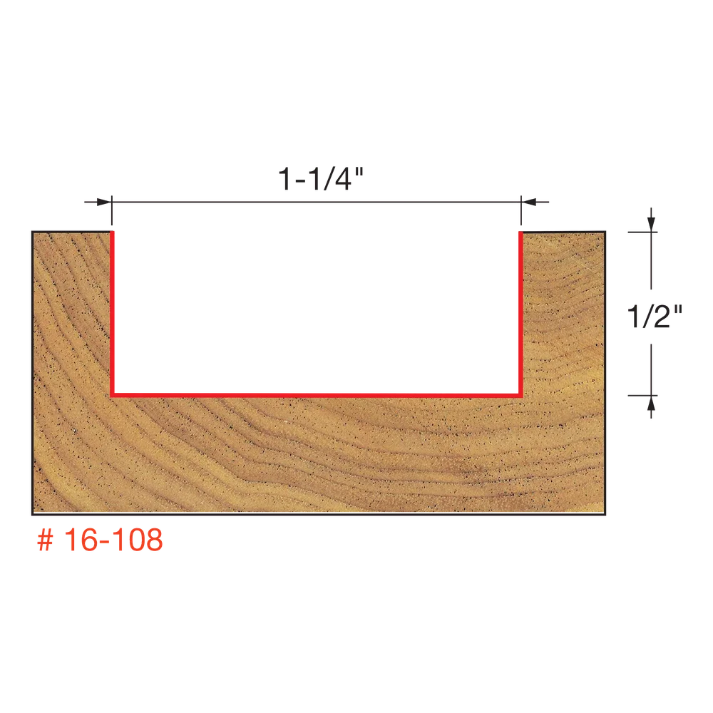 Freud 16-108 1‑1/4” Spoilboard Surfacing & Mortising Bit (Carbide Height 1/2") - Edmondson Supply