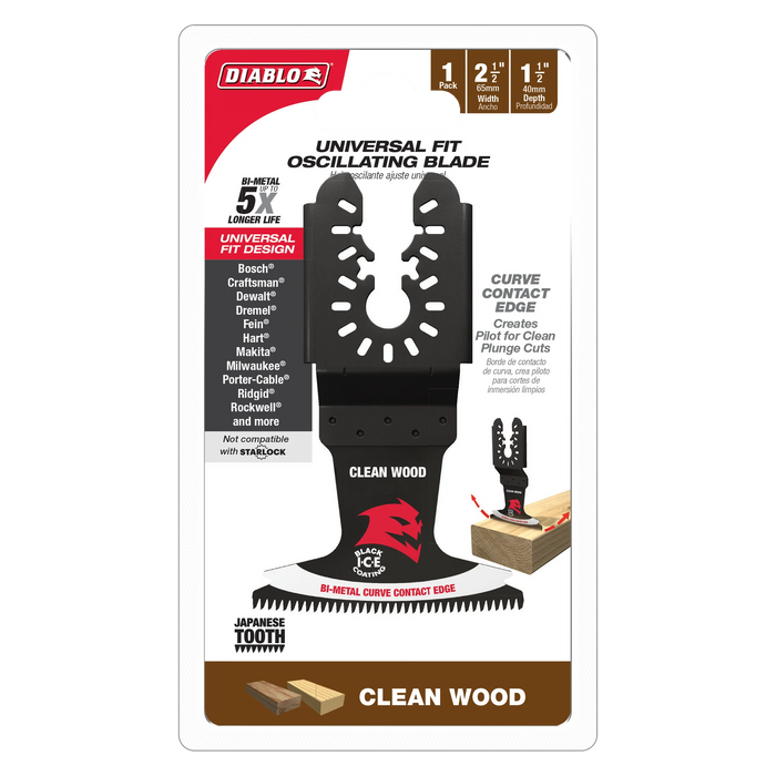 Diablo Tools DOU250JBW 2-1/2 in. Universal Fit Bi-Metal Oscillating Blade for Clean Wood - Edmondson Supply