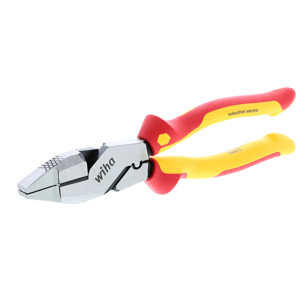 Wiha Tools 32948  Insulated Industrial NE Style Lineman’s Pliers with Crimpers 9.5" - Edmondson Supply