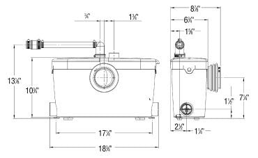Saniflo 002 Saniplus Macerating Pump - Edmondson Supply