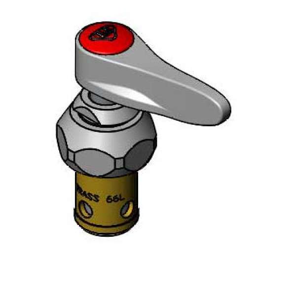 T&S Brass 019638-40 Eterna Cartridge, LTC w/ Spring Check, Lever Handle, Screw, & Index (Red) - Edmondson Supply