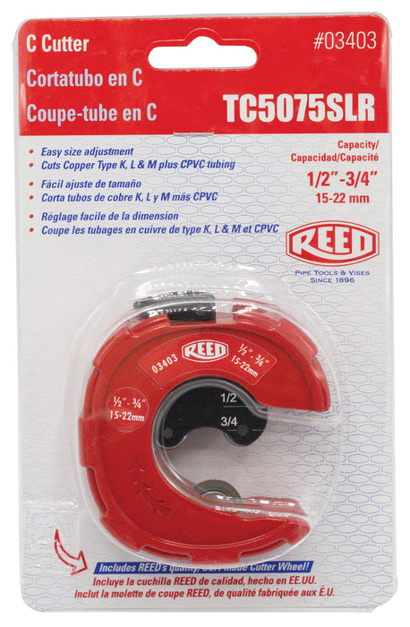 Reed Mfg TC5075SLR 1/2"-3/4" C-Cutter, Copper Tubing Cutter - Edmondson Supply