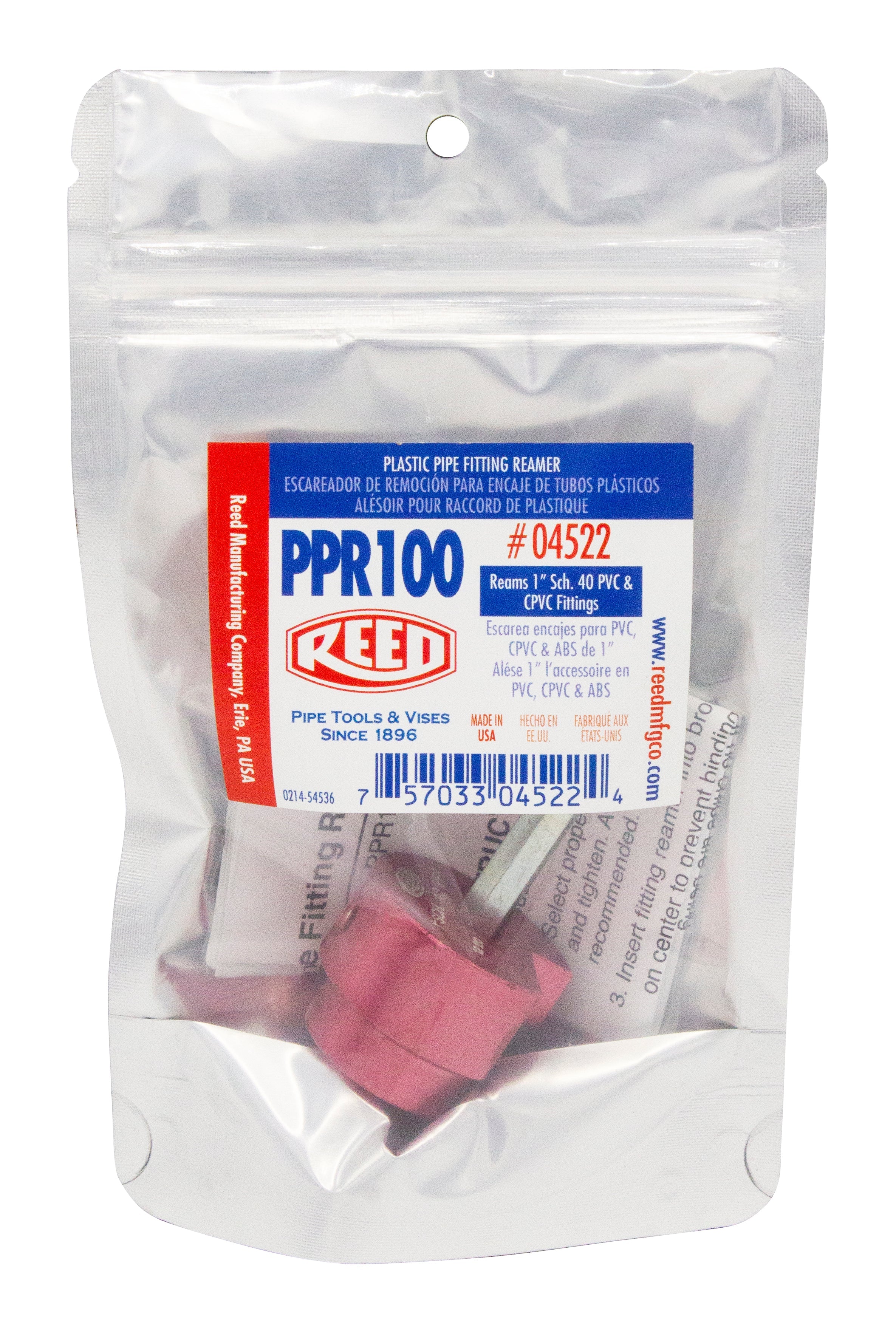 Reed PPR100 1" Clean Ream Extreme® Plastic Pipe Fitting Reamer - Edmondson Supply