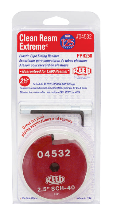 Reed Mfg PPR250 2-1/2" Clean Ream Extreme® Plastic Pipe Fitting Reamer - Edmondson Supply