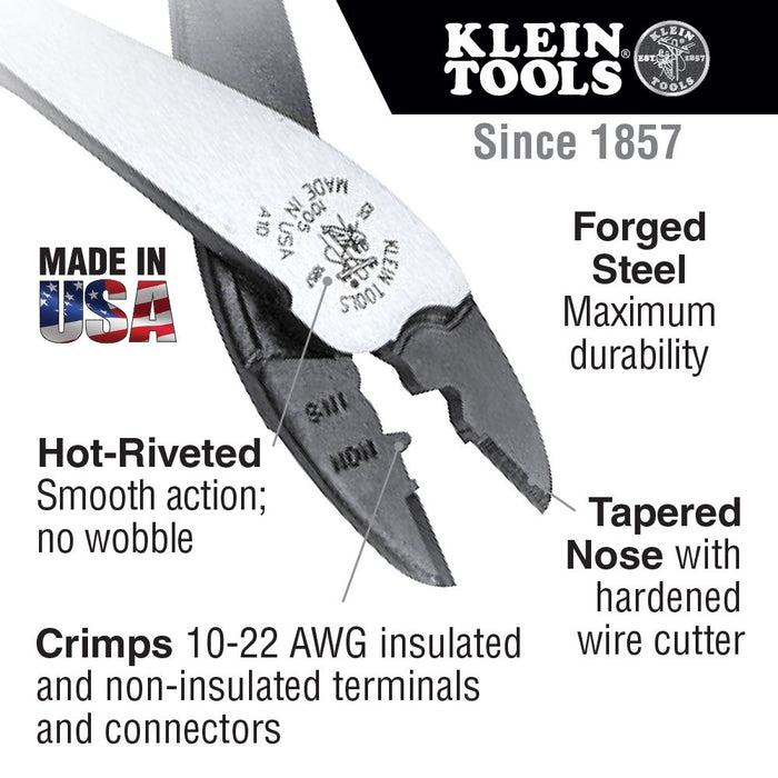 Klein Tools 1005 Crimping and Cutting Tool for Connectors - Edmondson Supply