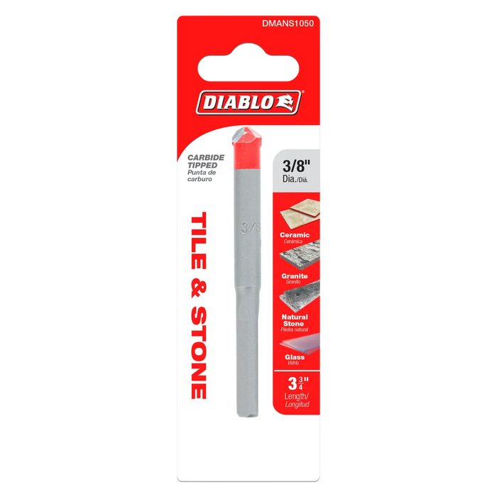 Diablo Tools DMANS1050 3/8 in. Tile & Stone Carbide Tipped Drill Bit