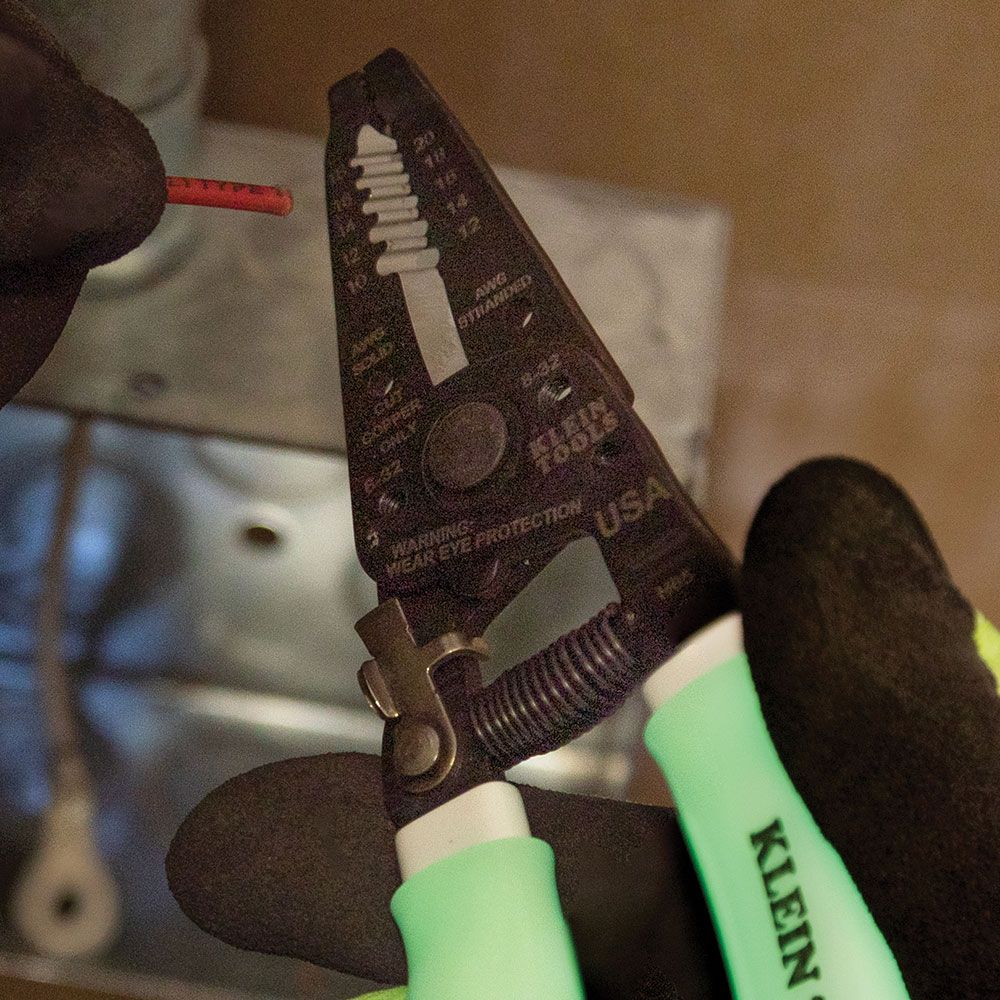 Klein Tools 11055GLW High-Visibility Klein-Kurve® Wire Stripper / Cutter - Edmondson Supply 