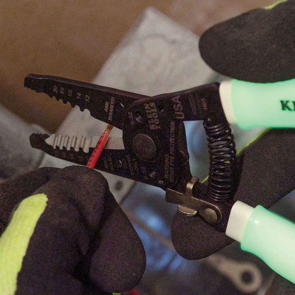 Klein Tools 11055GLW High-Visibility Klein-Kurve® Wire Stripper / Cutter - Edmondson Supply 