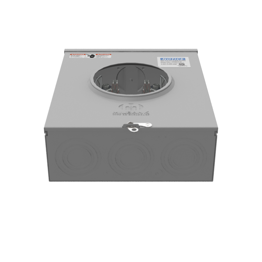 Milbank U7043-XL-TG-KK 200 Amp 4-Terminal, Ringless Meter Socket, OH/UG - Edmondson Supply