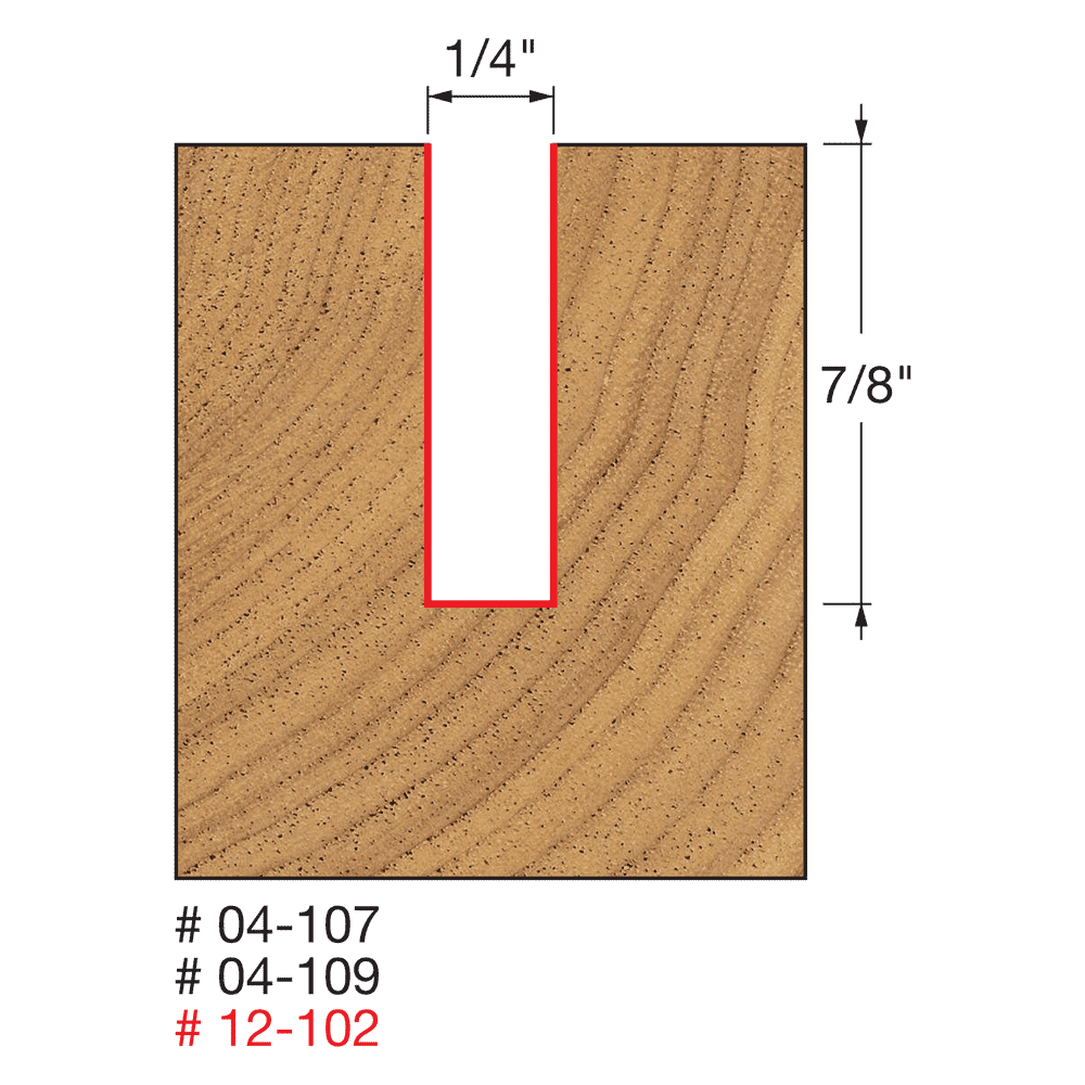 Freud 12-102 1/4" Double Flute Straight Bit - Edmondson Supply