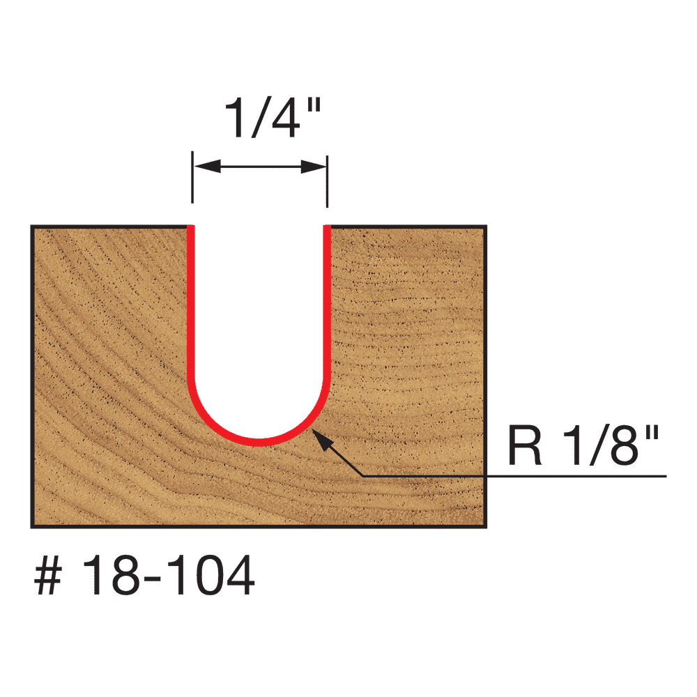 Freud 18-104 1/8" Radius Round Nose Bit - Edmondson Supply