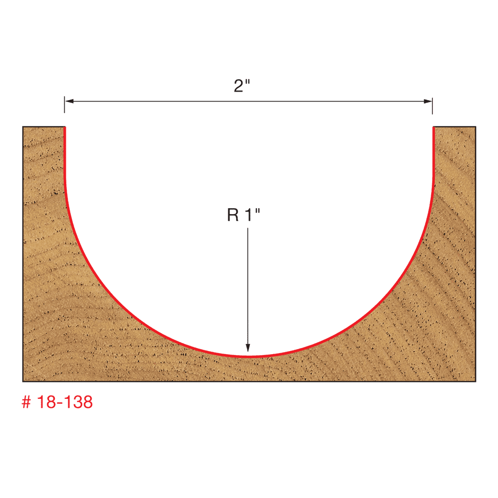 Freud 18-138 1" Radius Round Nose Bit - Edmondson Supply