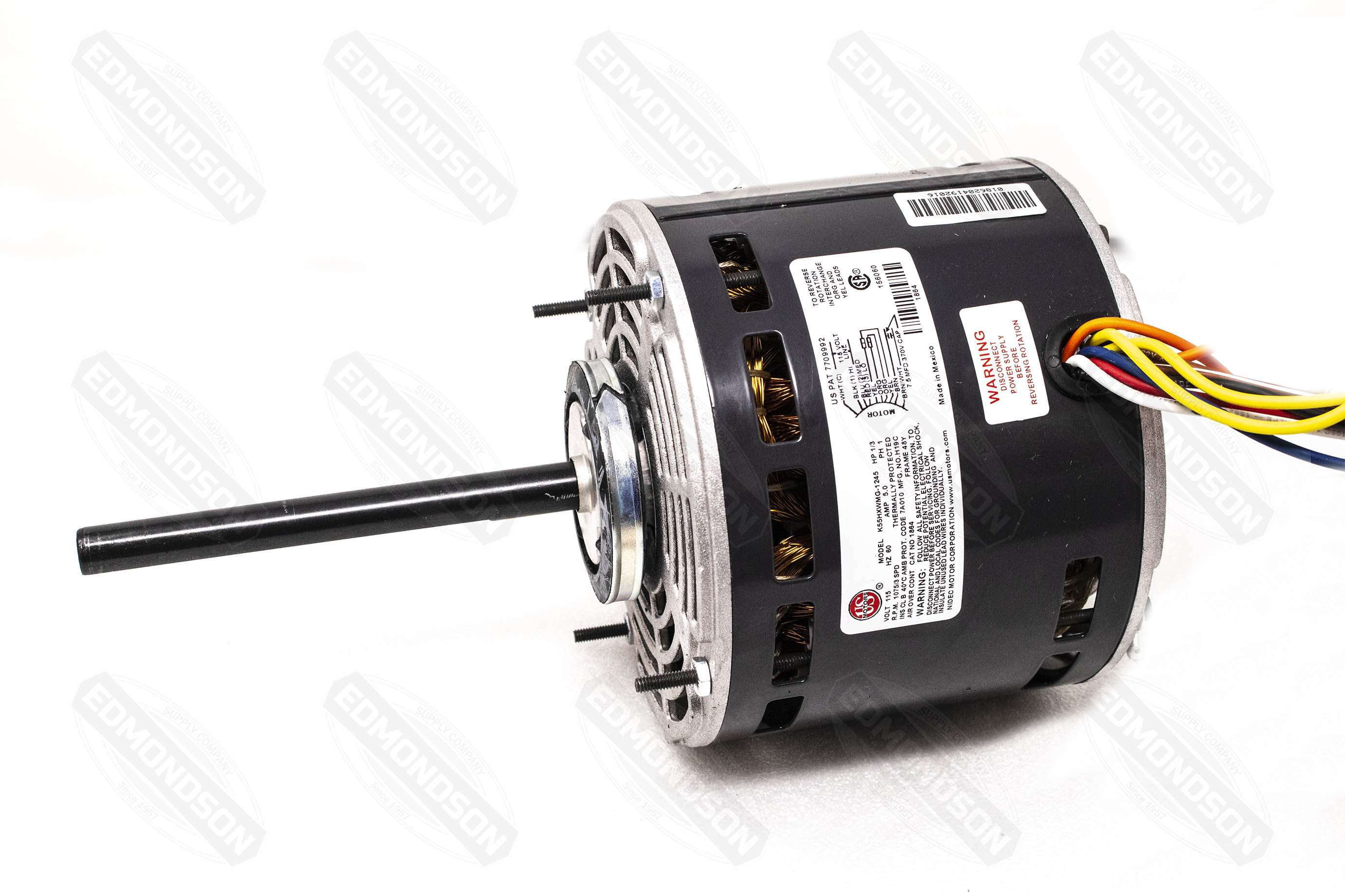 US Motors 1864 5.6" Direct Drive Blower Motor, 115V, 1/3 HP, 1075 RPM, PSC - Edmondson Supply