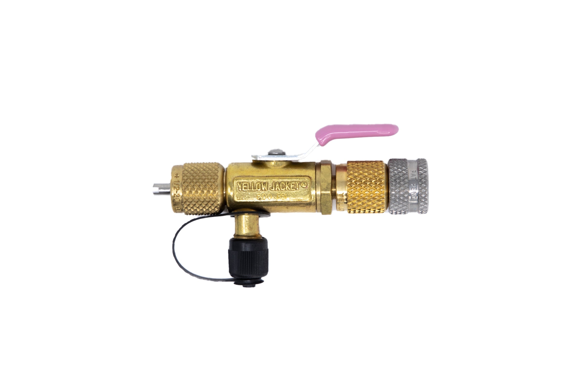 Yellow Jacket 18994 RealTorque™ 1/4” Male x 5/16” Female Vacuum/Charge Valve with 1/4” Side Port - Edmondson Supply