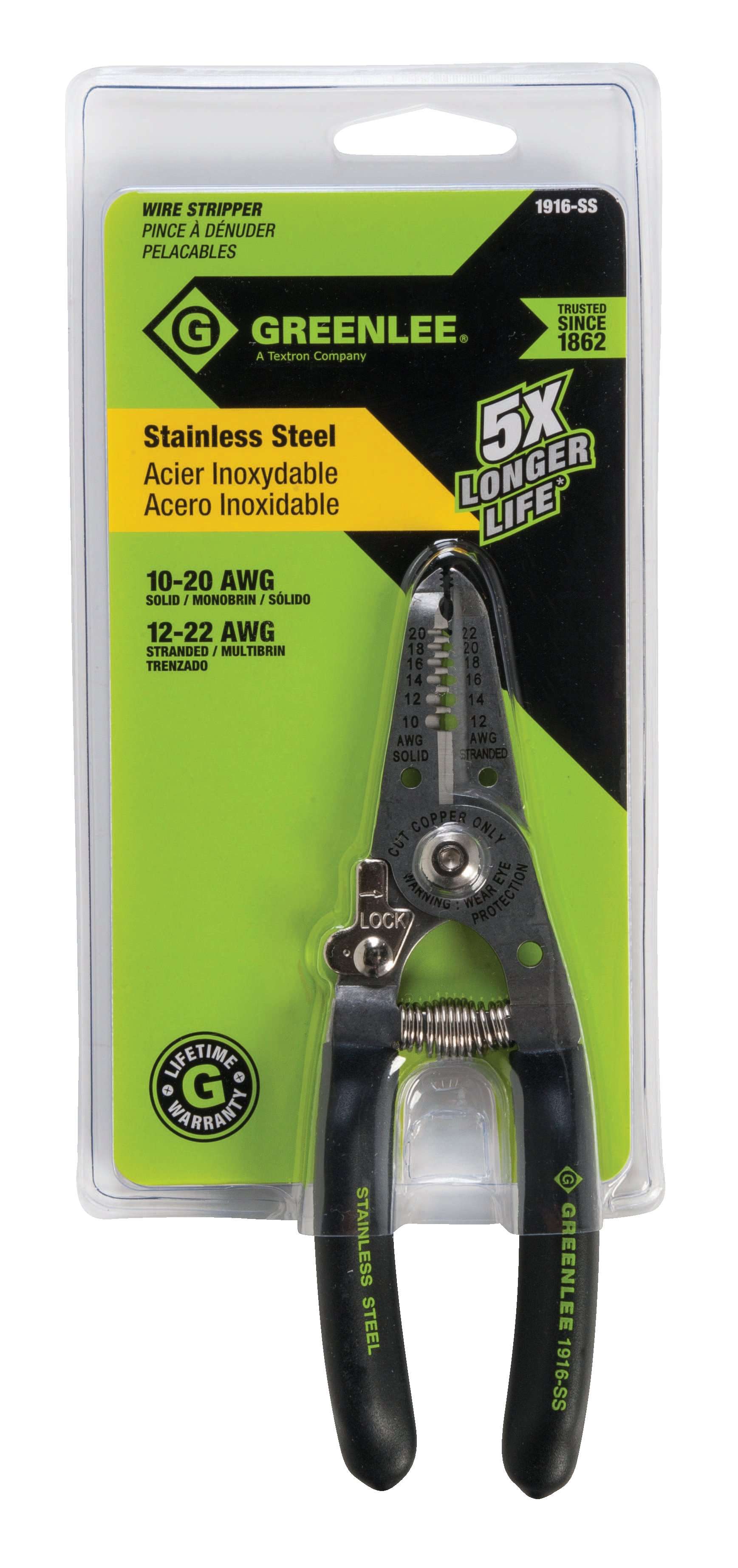 Greenlee 1916-SS Stainless Steel Wire Stripper (10-20AWG) - Edmondson Supply