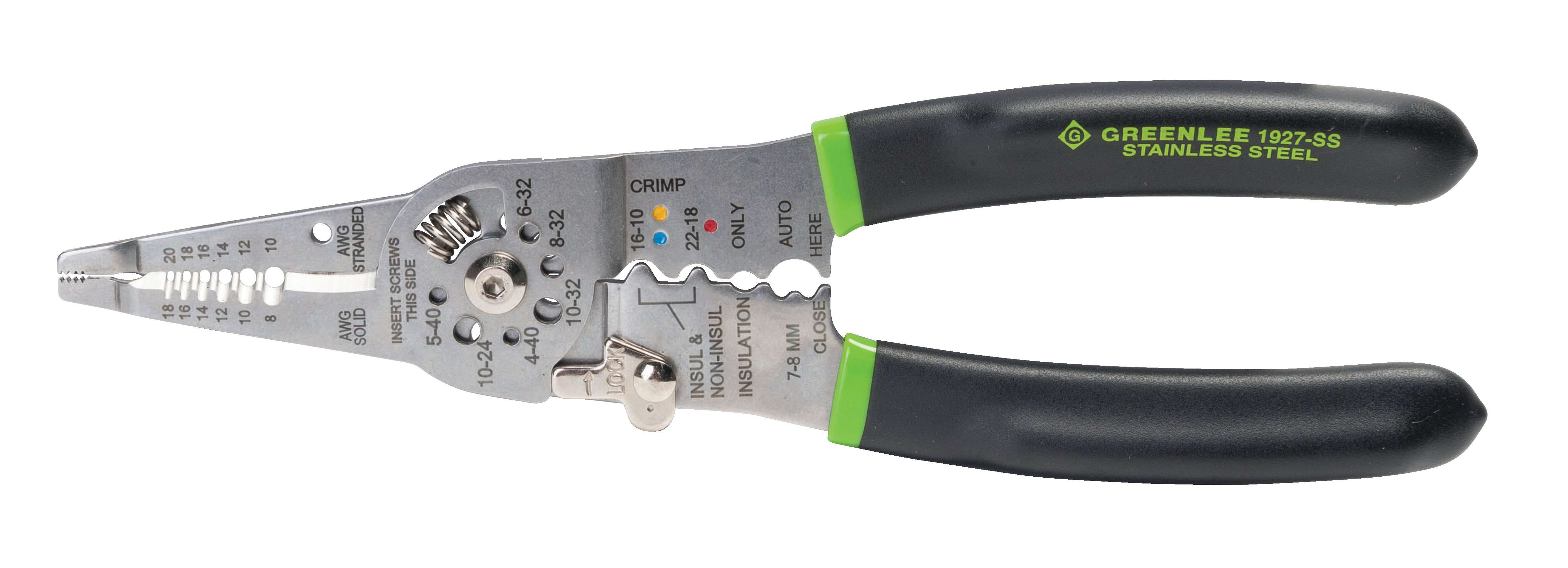 Greenlee 1927-SS Stainless Steel 7.5" Wire Stripper/Cutter/Crimper - Edmondson Supply