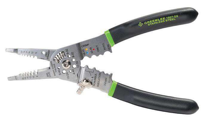 Greenlee 1927-SS Stainless Steel 7.5" Wire Stripper/Cutter/Crimper - Edmondson Supply