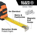 Klein Tools 9375 Tape Measure, 7.5-Meter Magnetic Double-Hook - Edmondson Supply