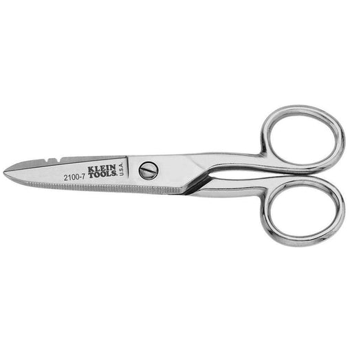 Klein Tools 2100-7 Electrician's Scissors, Nickel Plated - Edmondson Supply