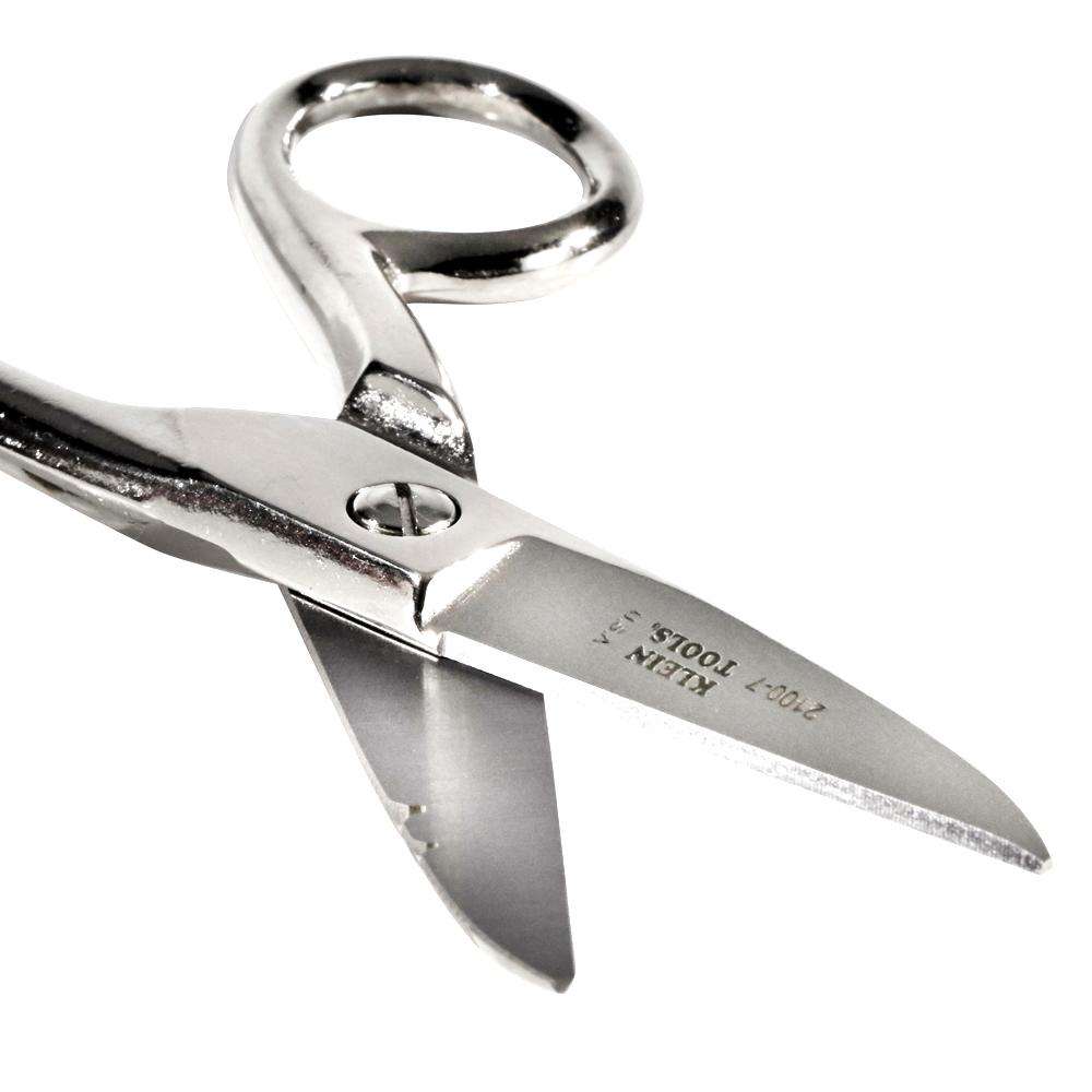 Klein Tools 2100-7 Electrician's Scissors, Nickel Plated - Edmondson Supply