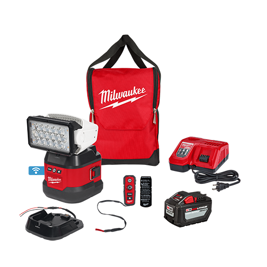 Milwaukee 2123-21HD M18™ Utility Remote Control Search Light Kit w/ Portable Base - Edmondson Supply
