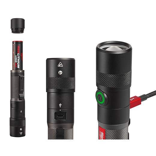 Milwaukee 2161-21 Redlithium™ USB 1100L Twist Focus Flashlight - Edmondson Supply