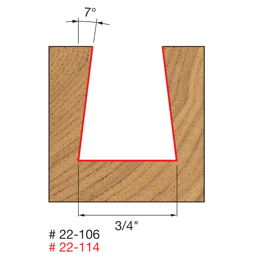 Freud 22-114 3/4" Dovetail Bit - Edmondson Supply