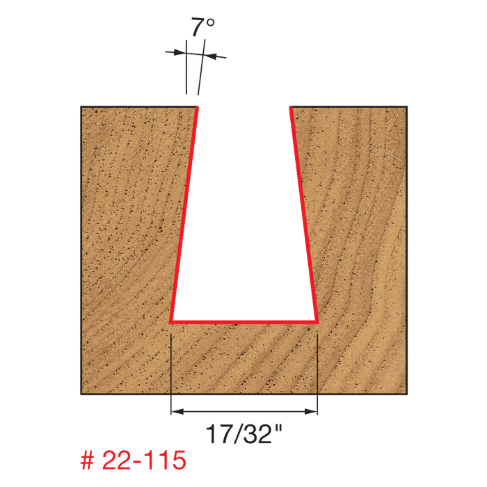 Freud 22-115 17/32" Dovetail Bit - Edmondson Supply