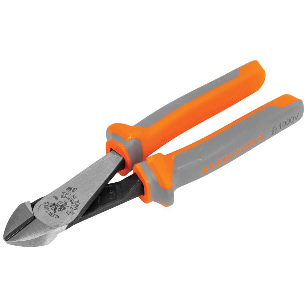 Klein Tools 2288RINS Diagonal Cutting Pliers, Insulated, High Leverage, 8-Inch - Edmondson Supply