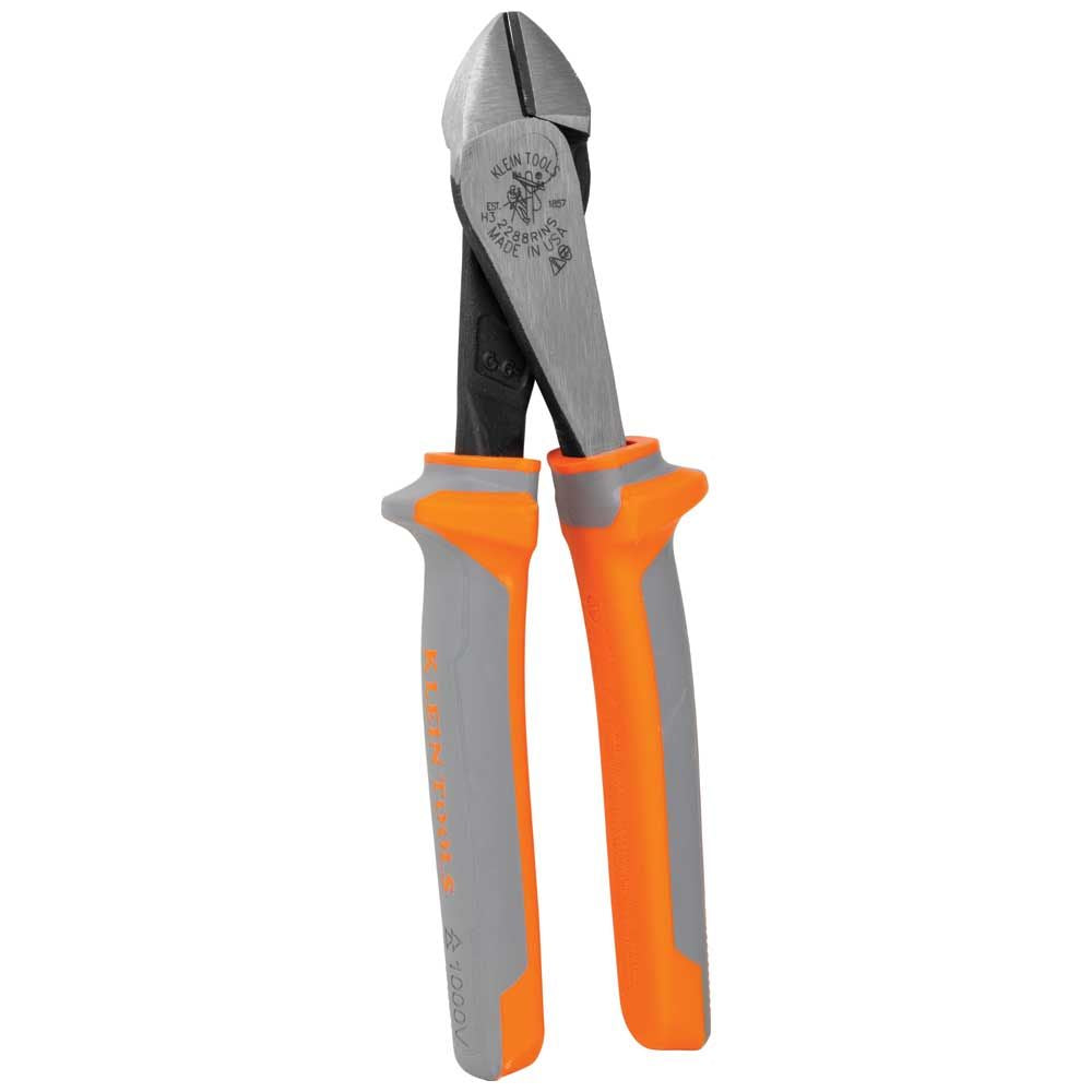 Klein Tools 2288RINS Diagonal Cutting Pliers, Insulated, High Leverage, 8-Inch - Edmondson Supply