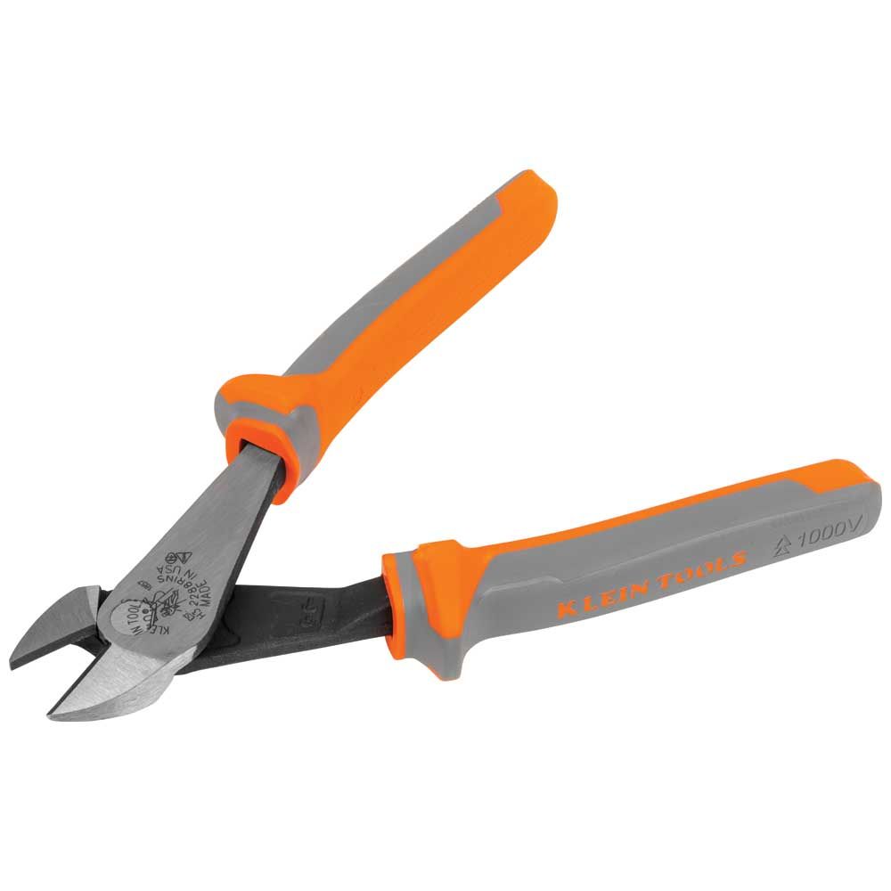 Klein Tools 2288RINS Diagonal Cutting Pliers, Insulated, High Leverage, 8-Inch - Edmondson Supply