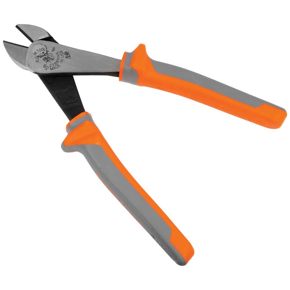 Klein Tools 2288RINS Diagonal Cutting Pliers, Insulated, High Leverage, 8-Inch - Edmondson Supply
