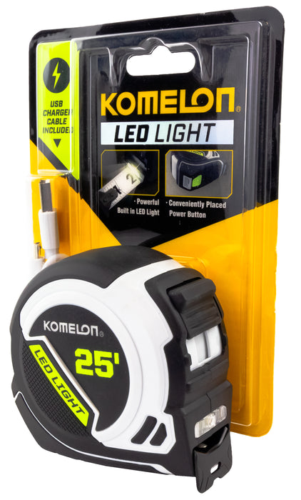 Komelon 25LED 25' X 1" LED Lighted Tape Measure - Edmondson Supply