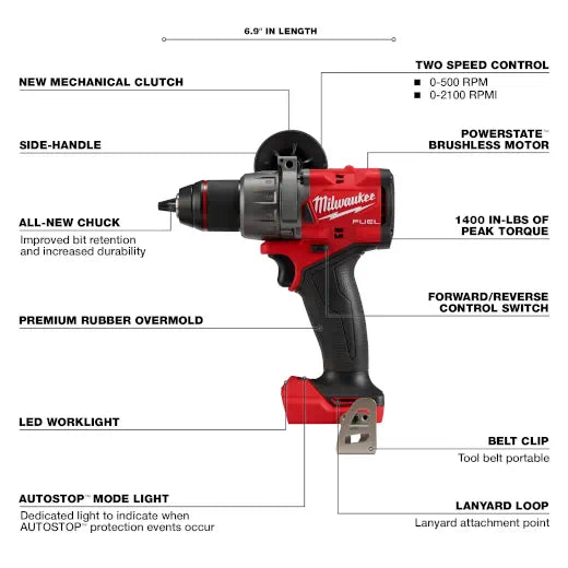 Milwaukee 2904-20 M18 FUEL™ 1/2" Hammer Drill/Driver - Edmondson Supply