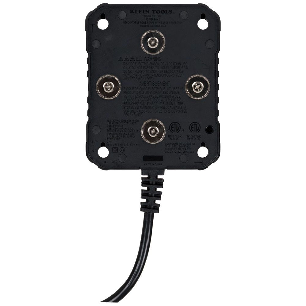 Klein Tools 29601 PowerBox 1, Magnetic Mounted Power Strip with Integrated LED Lights - Edmondson Supply