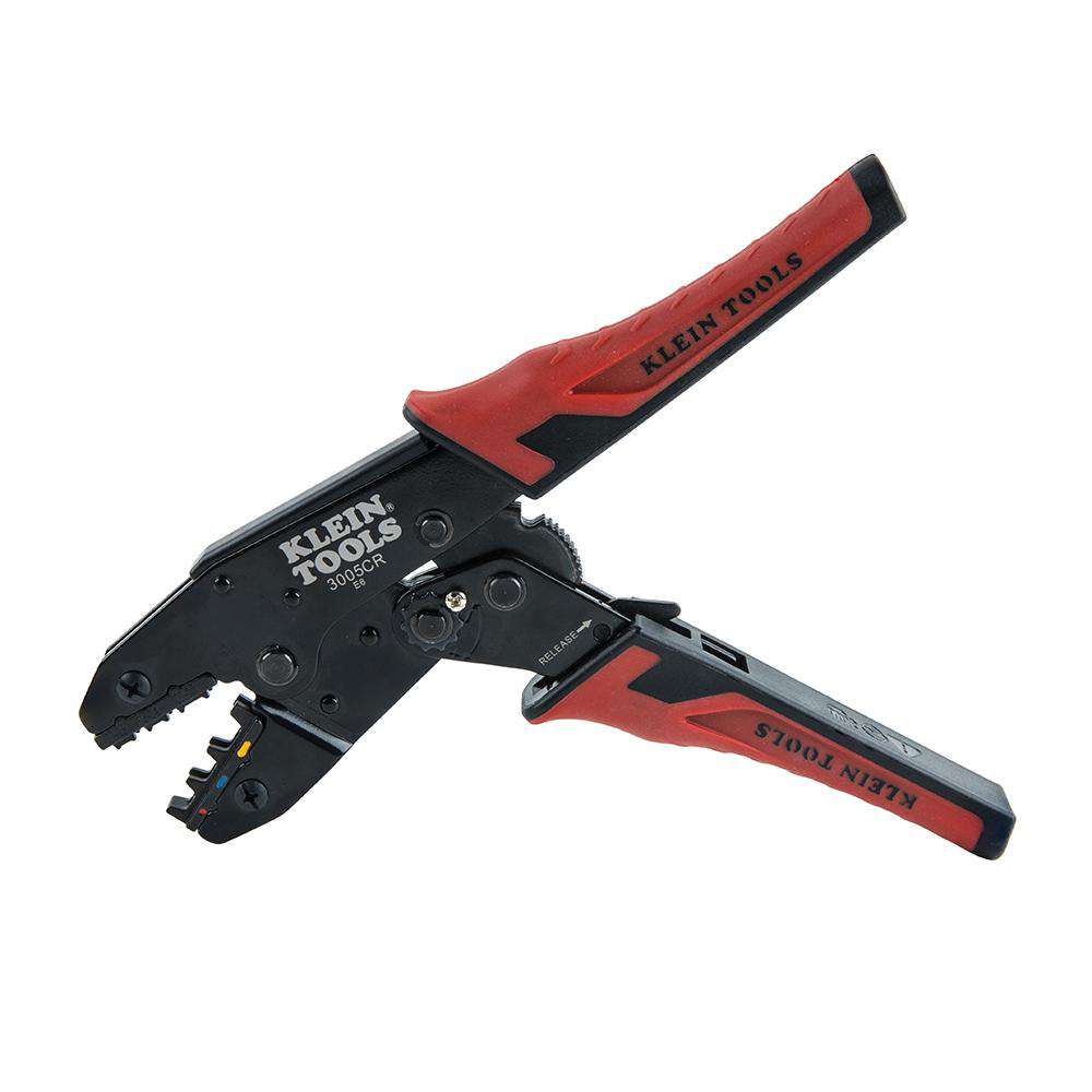 Klein Tools 3005CR Ratcheting Crimper, 10-22 AWG - Insulated Terminals - Edmondson Supply