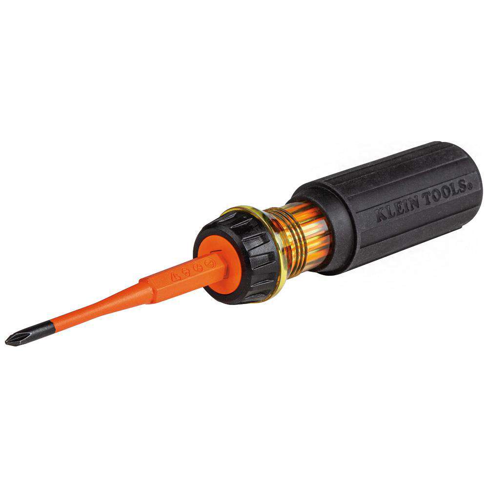 Klein Tools 32286 2-in-1 Insulated Flip-Blade Screwdriver, #1 Ph, 3/16-Inch Sl - Edmondson Supply