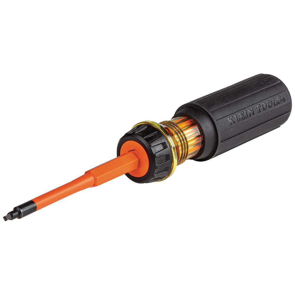 Klein Tools 32287 2-in-1 Insulated Flip-Blade Screwdriver, #1/#2 Square - Edmondson Supply