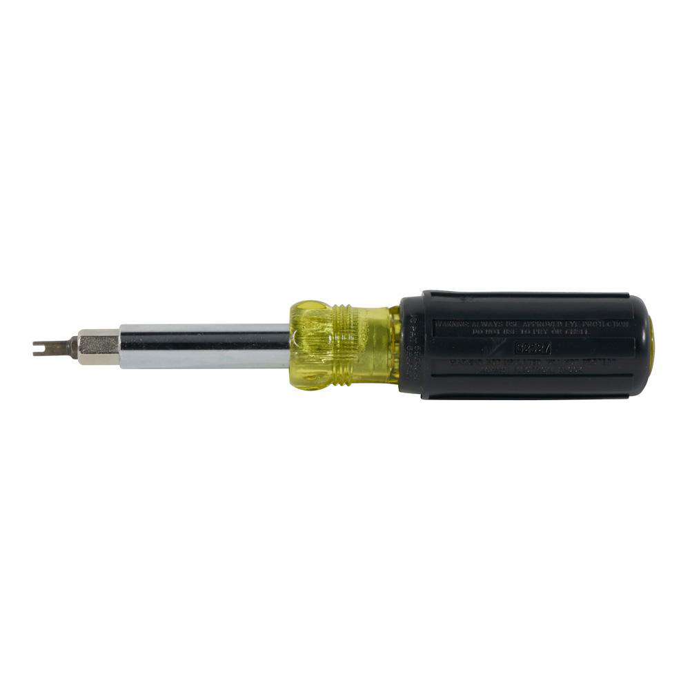 Klein Tools 32527 Multi-Bit Screwdriver / Nut Driver, 11-in-1, Ph, Sl, Sq, Schrader Bits - Edmondson Supply