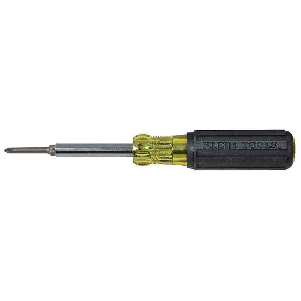 Klein Tools 32560 Multi-Bit Screwdriver / Nut Driver, 6-in-1, Extended Reach, Ph, Sl, Sq - Edmondson Supply