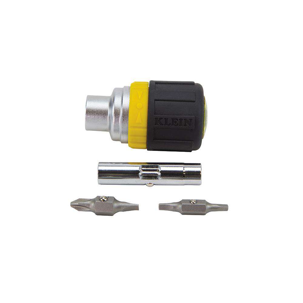 Klein Tools 32594 6-in-1 Screwdriver, Stubby, Square Recess - Edmondson Supply