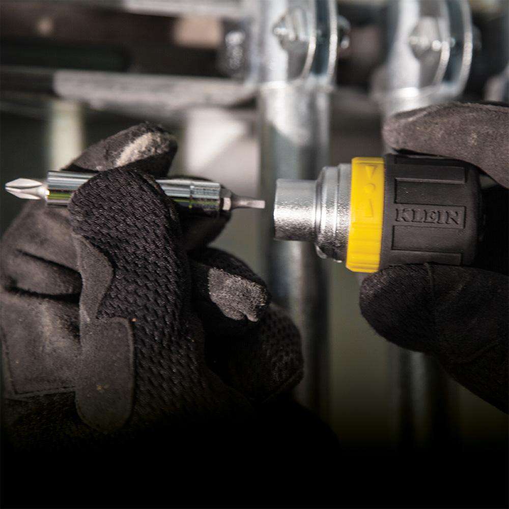 Klein Tools 32594 6-in-1 Screwdriver, Stubby, Square Recess - Edmondson Supply