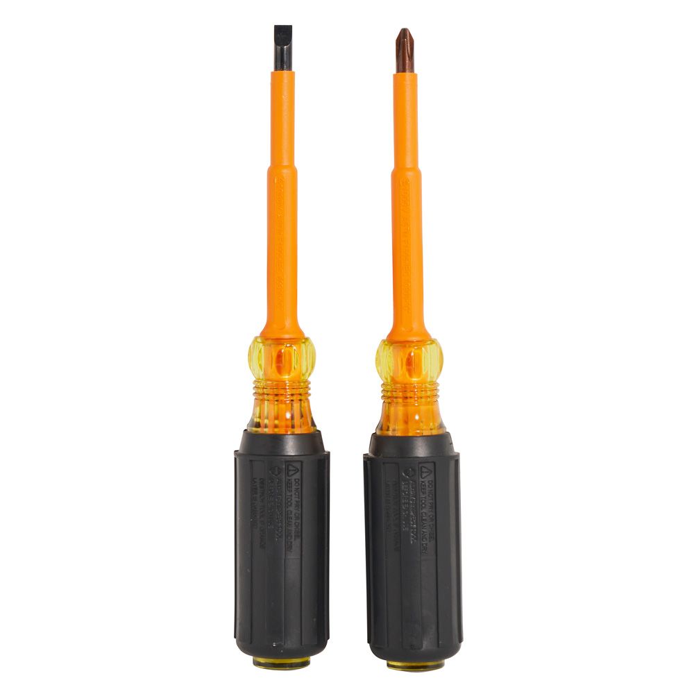 Klein Tools 33532-INS Screwdriver Set, 1000V Insulated Slotted and Phillips, 2-Piece - Edmondson Supply