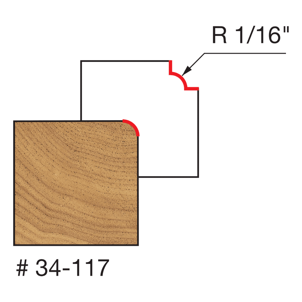 Freud 34-117 1/16" Radius Rounding Over Bit - Edmondson Supply