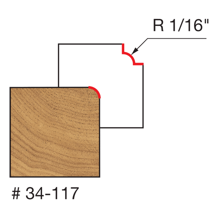 Freud 34-117 1/16" Radius Rounding Over Router Bit | 1/2" Shank For ...