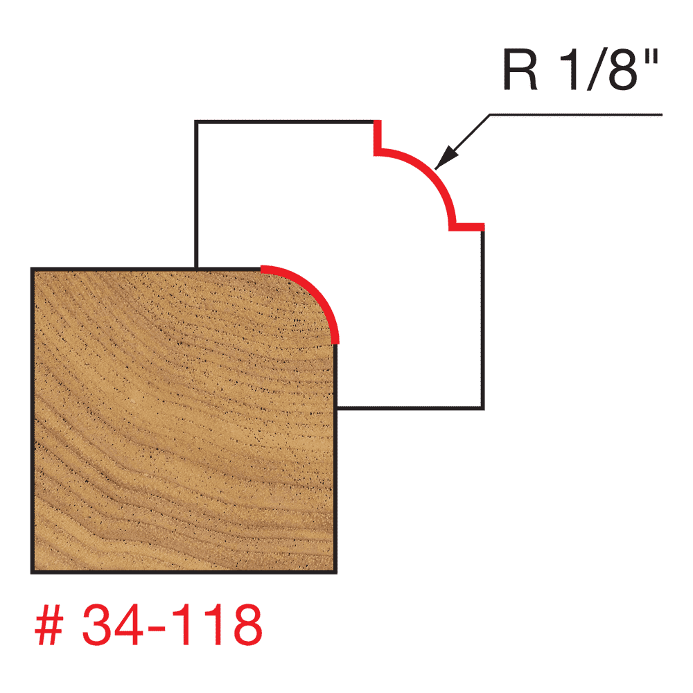 Freud 34-118 1/8" Radius Rounding Over Bit - Edmondson Supply