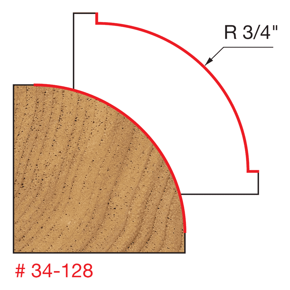 Freud 34-128 3/4" Radius Rounding Over Bit - Edmondson Supply